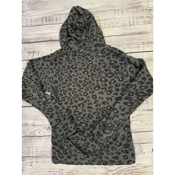 Salty Savage Be Yourself Leopard Print Pullover Sweatshirt Hoodie in Gray Unisex - Picture 5 of 5